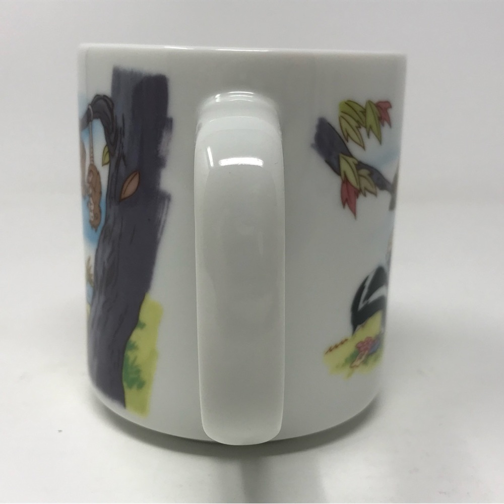 Vintage Disneyland Walt Disney World Bambi Thumper Flower Owl Mug Blue Rim - Picture 5 of 9